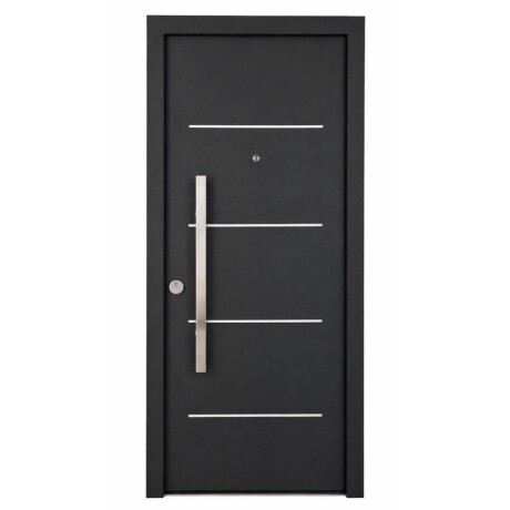 PUERTA BLINDADA CON BARRAL NEGRA 35K - DERECHA PUERTA BLINDADA CON BARRAL NEGRA 35K - DERECHA