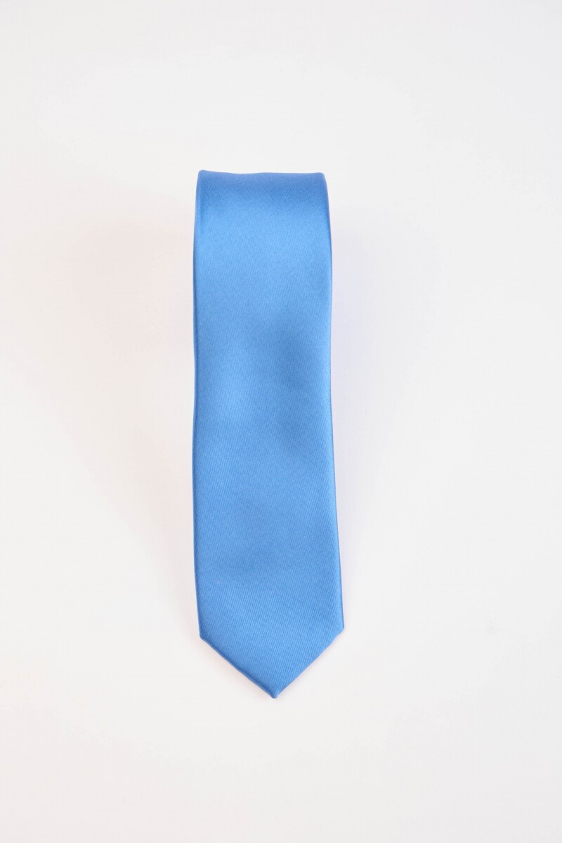 Corbata Microfibra - Azul Claro Satinado 