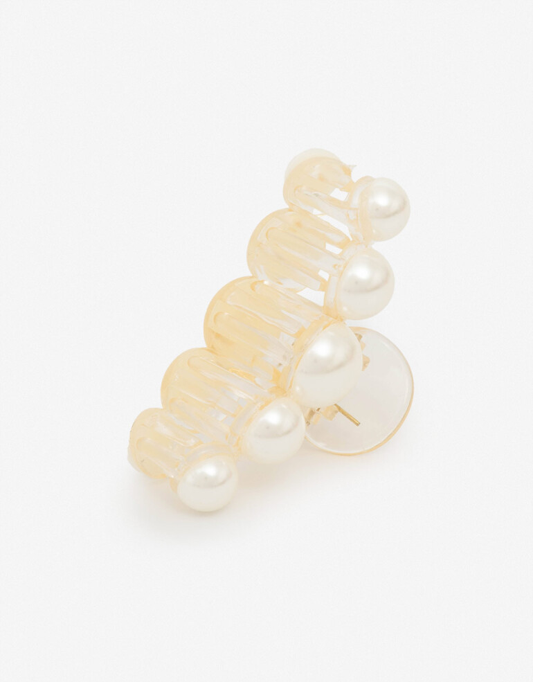 Broche Perla Broche De Acrilico Perlas - Blanco Nacarado/perlado