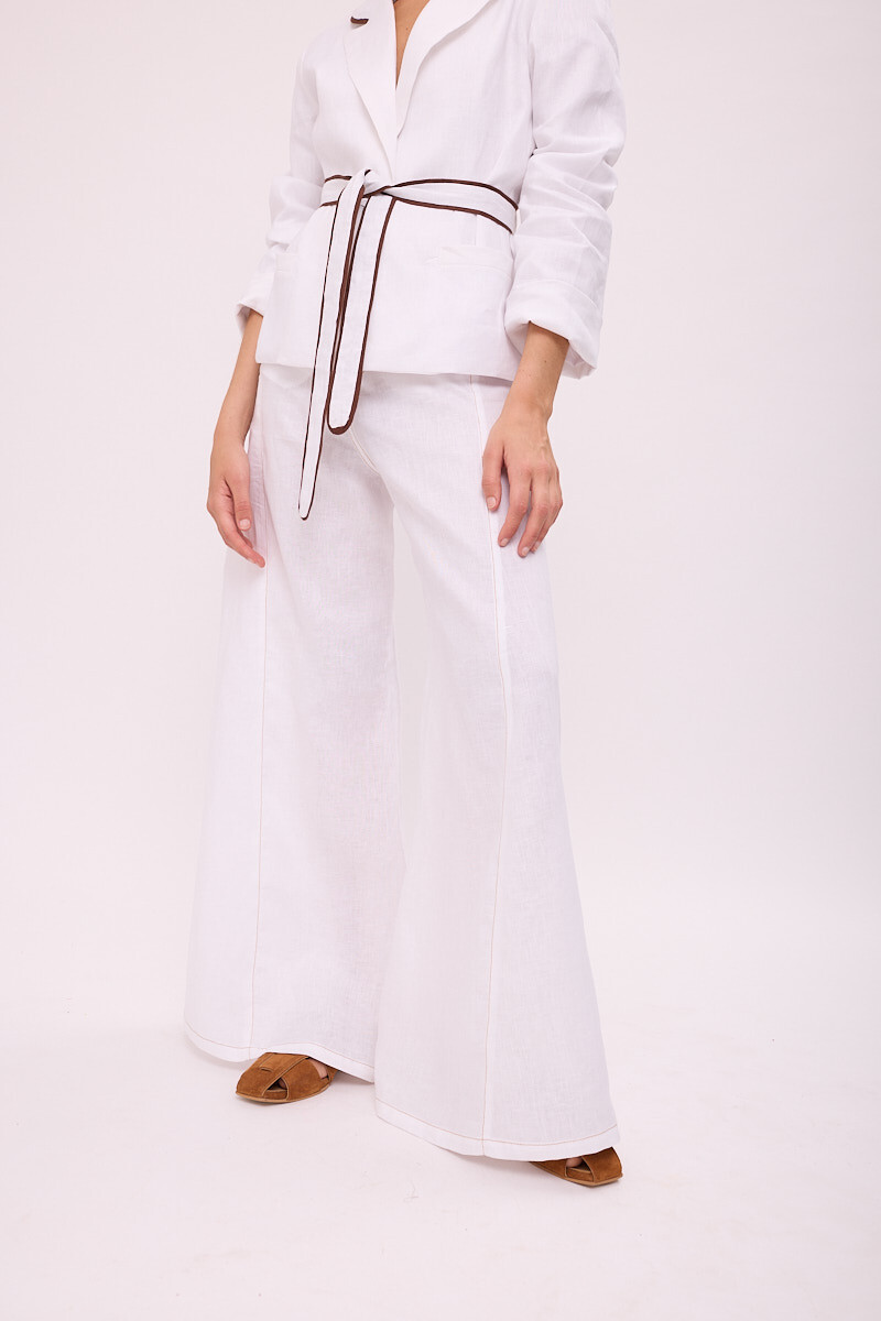 PANTALON WIDE XL LINEN SS26 Blanco