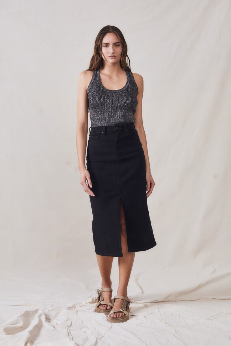 Top Metalizado Negro