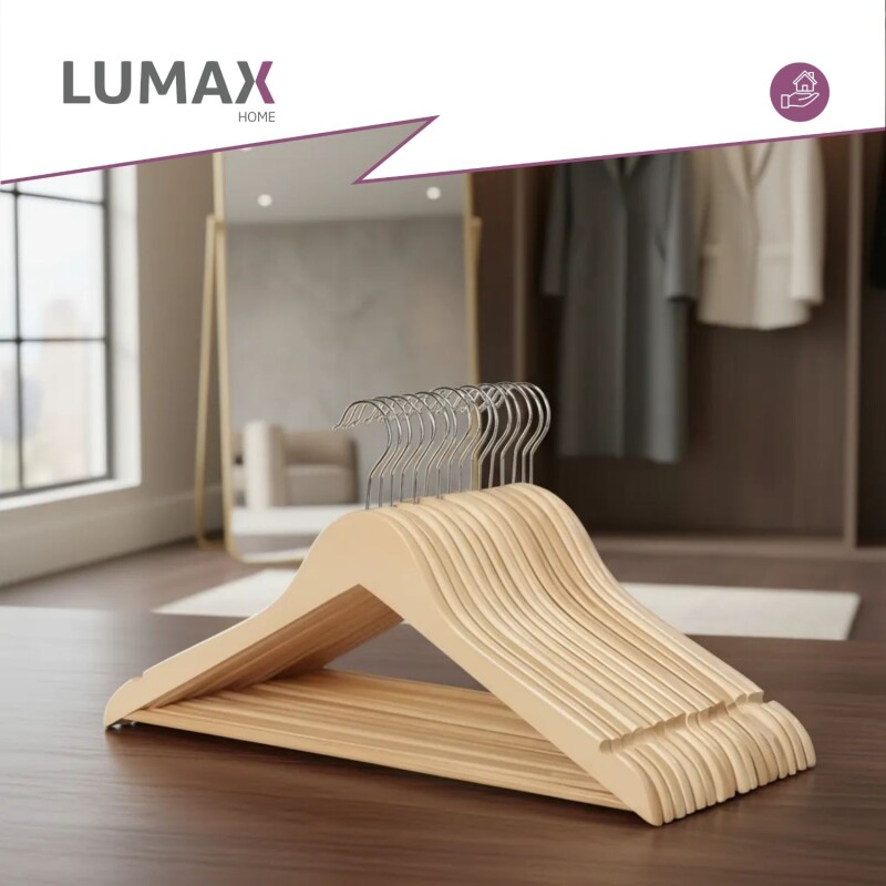 Percha de madera x 10 resistente Percha de madera x 10 resistente
