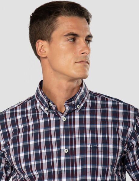 CAMISA A CUADROS Bordeaux