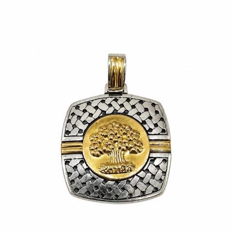 Medalla grande árbol de la vida plata y oro Medalla grande árbol de la vida plata y oro
