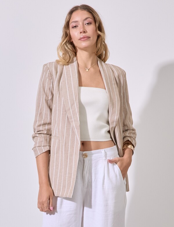 Blazer Lino Lineas BEIGE/MULTI