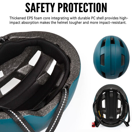 Vitcgoal - Casco para Ciclismo Urbano VA130 - Borde de Vicera y Tiras Dobles Reflectantes. Ajustable 001