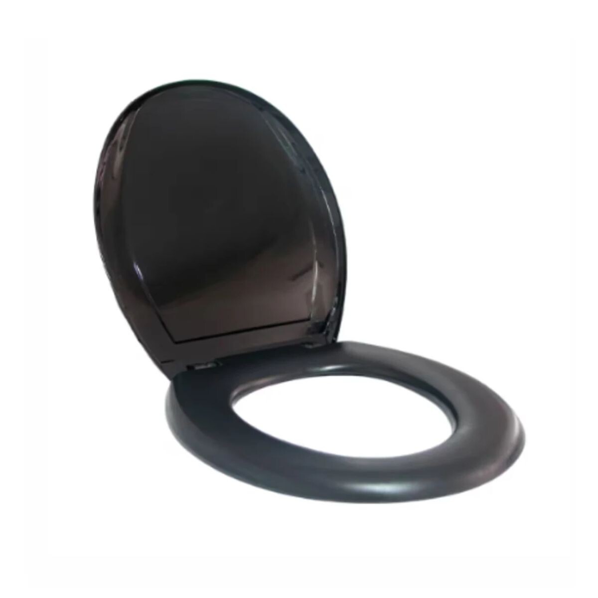 Tapa Inodoro Oval Plástica Acolchada Negro 