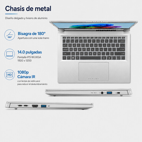Notebook Acer Aspire 1"4 Ai Ultra 5 16gb Ram 512gb Ssd NOTEBOOK ACER ASPIRE 14AI ULTRA 5/16/512