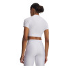 Top UA HeatGear Crop Mock SS Mujer 6010006-100 Blanco