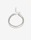 Pulseras Flexibles Sets Metal Pulsera Triple Cadena - Plateado Rodio