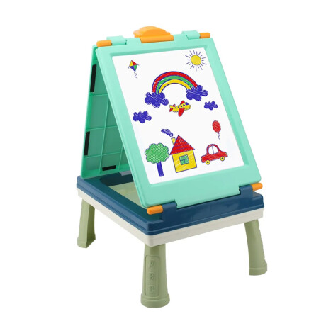 Pizarra doble con mesa 31 pcs Verde y Azul