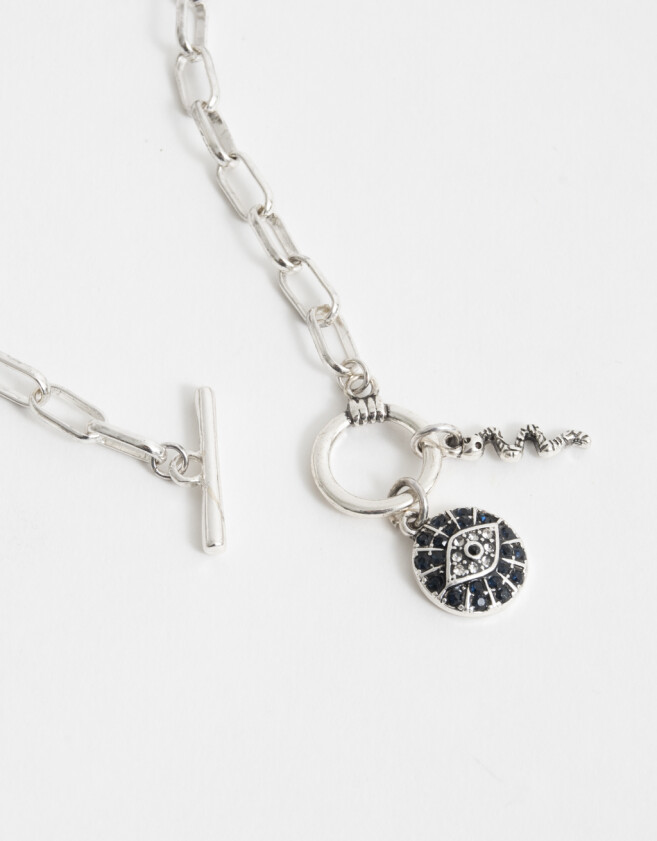 Collares Cortos Collar Corto Cubic Bañado En Plata - Plateado