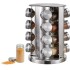 Especiero Redondo Giratorio 16 Frascos De Vidrio Acero Inox Especiero Redondo Giratorio 16 Frascos De Vidrio Acero Inox