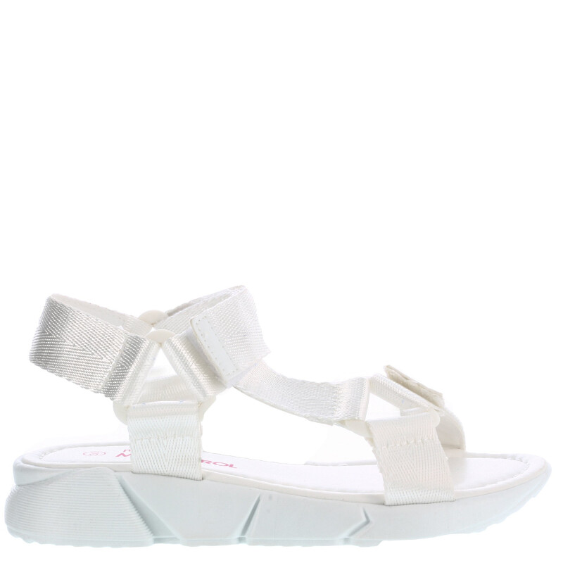 Sandalias de Niña MINI Miss Carol GRETA con cintas y velcro Blanco