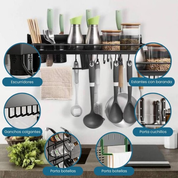 Estante Organizador Cocina 60cm Colgante Ganchos Especieros Y Utensilios Porta Botella Alacena Imback Estante Organizador Cocina 60cm Colgante Ganchos Especieros Y Utensilios Porta Botella Alacena Imback