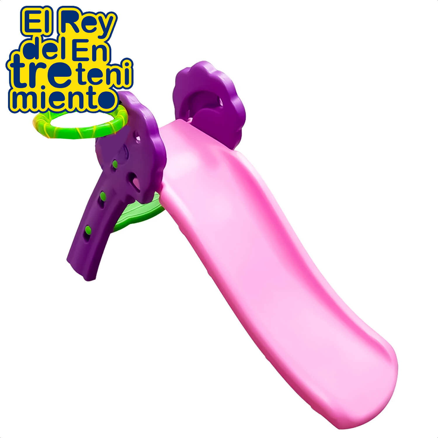 Tobogán Infantil Plástico Mediano P/niño + Aro Basket - Violeta con rosado  — El Rey del entretenimiento