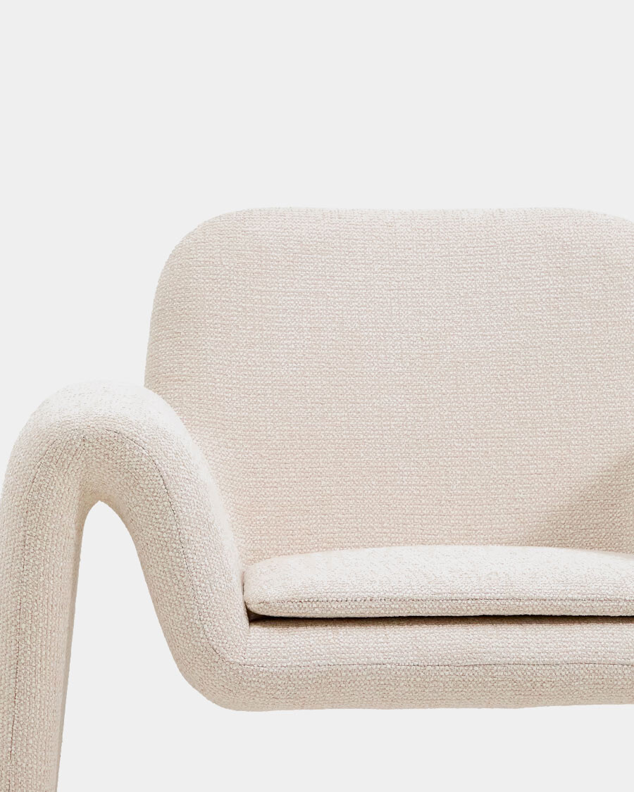 Butaca Melvia de chenilla beige