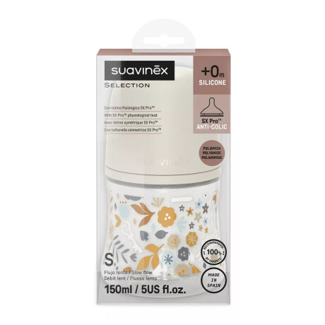 Mamadera Suavinex Bebés +0M 150Ml Tetina Fisio SX PRO Wonder Crema