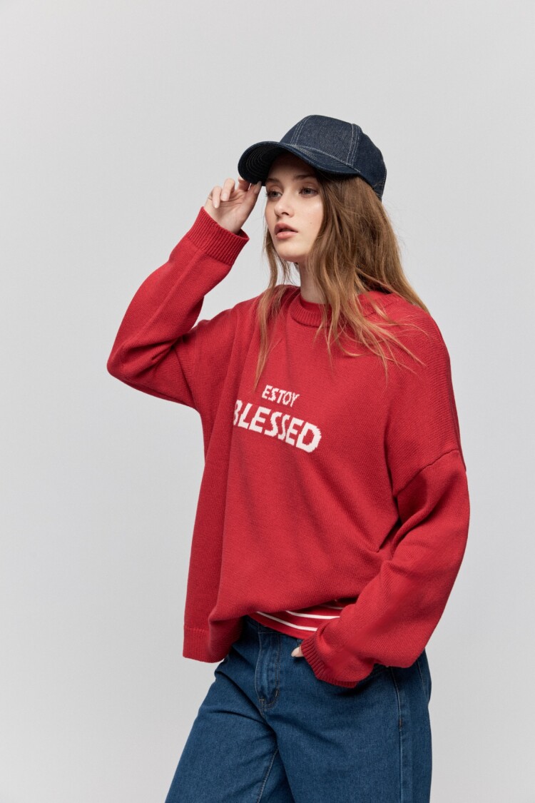 SWEATER BLESSED Rojo