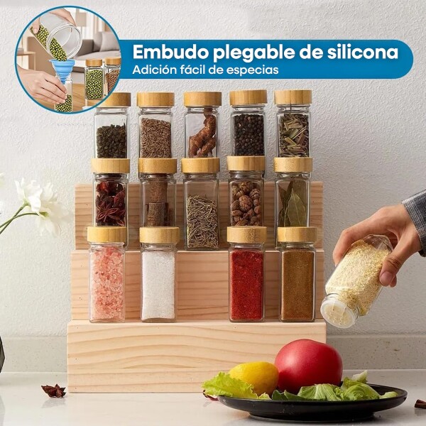 Set De 24 Especiero Frascos De Vidrio Condimentos recipiente organizador Cocina IMBACK Set De 24 Especiero Frascos De Vidrio Condimentos recipiente organizador Cocina IMBACK