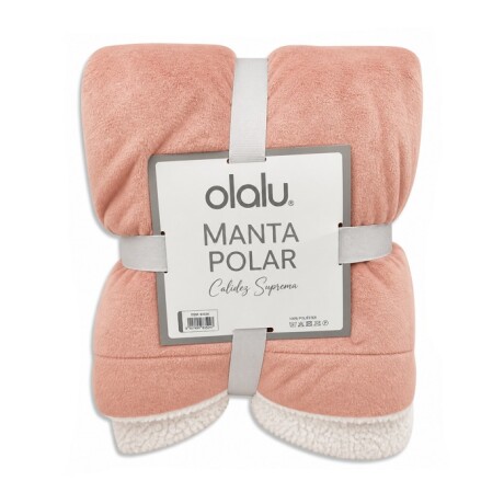 Frazada Polar con Corderito 2 Plazas Lisa REF.HM0538 SALMON