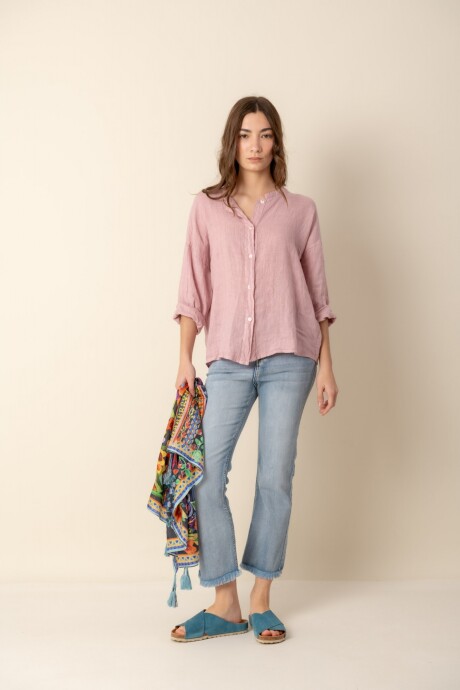 Camisa de lino Rosa