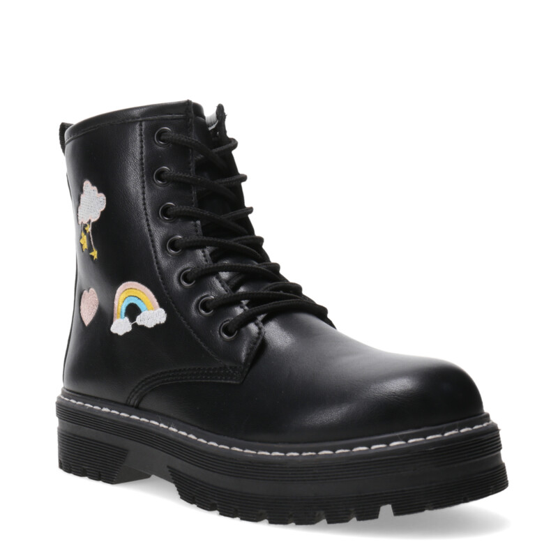 Bota de Niña MINI Miss Carol LEAVEN acordonada Negro