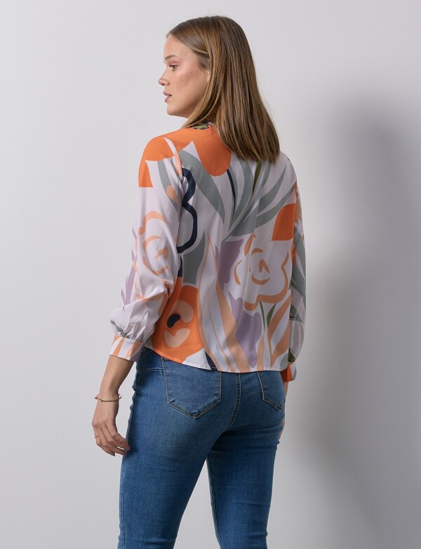 Blusa Gasa MULTI/BLANCO