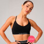 Bra Seamless V-Neck Push-Up Low Impact Bra Mujer Black/classic White Fabletics