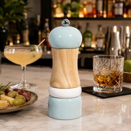 Molinillo Pimentero Salero de Madera Cocina Verde