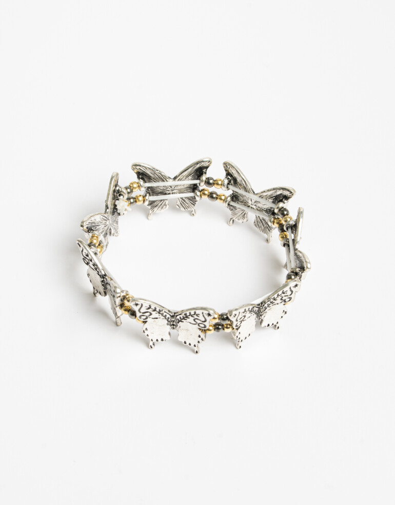 Pulseras Elásticas Folk Pulsera Elástica Mariposa Boho - Dorado Antique Gold