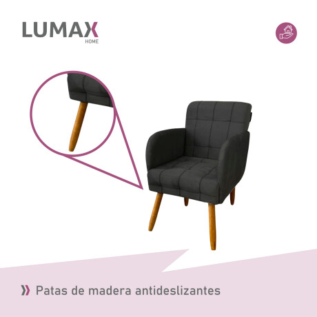 Pack x2 Sillón poltrona 1 cuerpo Lumax Maya nórdico de tela Negro