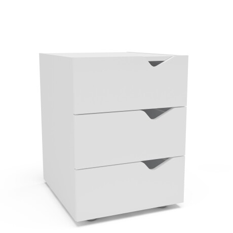 MESA DE LUZ PORTO 3 CAJONES BLANCO BLANCO