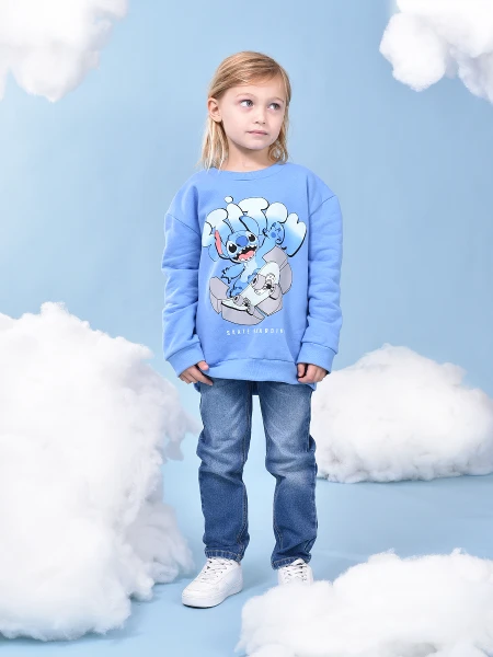 BUZO STITCH SKATE AZUL CLARO
