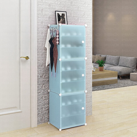 Armario Organizador de Zapatos IMBACK IBK-PLC007 | 3 Pisos, 3 Puertas Esmeriladas, Compacto y Versátil Azul Armario Organizador de Zapatos IMBACK IBK-PLC007 | 3 Pisos, 3 Puertas Esmeriladas, Compacto y Versátil Azul