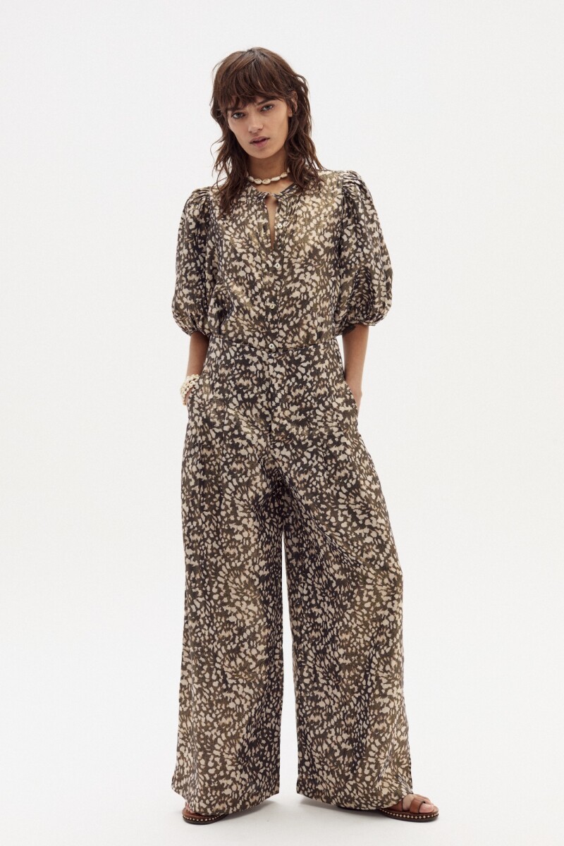 Bubble Metallic Linen Shirt Estampado