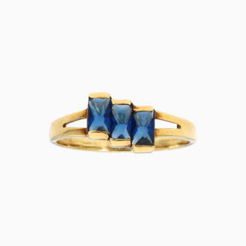 Anillo en oro 18K con circonias azules Anillo En Oro 18k Con Circonias Azules