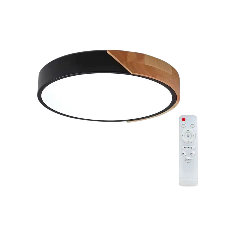 Plafon Techo Lumax Led Nórdico 40cm 24W con control remoto Negro