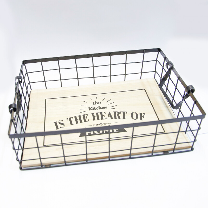 Cesta Organizadora de Metal y Madera Cesta Organizadora de Metal y Madera