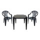 Juego De Mesa Plastica + 2 Sillas Plástico Resistente Negras Negro