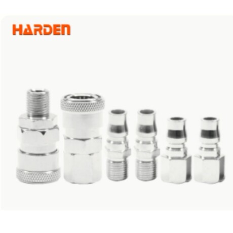 JUEGODE6CONECTORESDEACEROROSCAG1/4(TIPOJAPONÉS)HARDEN++ N/a