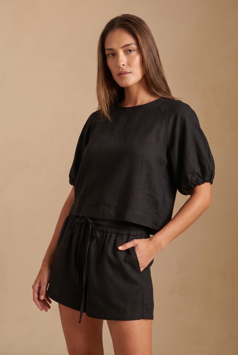 Blusa Mangas Balloon - Negro 