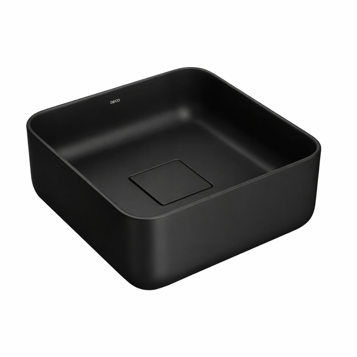 Bacha De Apoyo Cuadrada 30 Cm Negro Mate Deca 