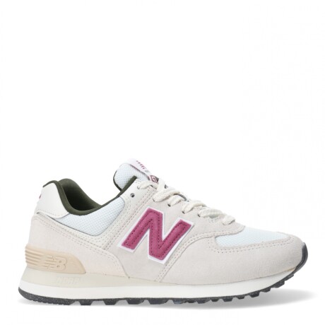 Championes de Mujer New Balance 574 Beige - Blanco - Violeta Vino