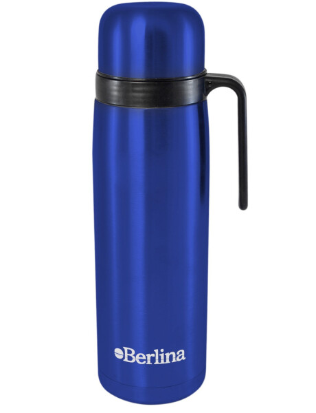 Termo Berlina 1L acero inox. con pico cebador y asa Azul