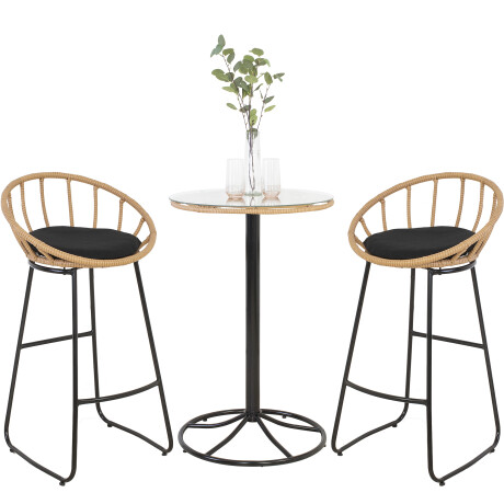 SET DE BAR EXTERIOR RATTAN-SINTETICO-Y-HIERRO NATURAL-BEIGE NAXOS
