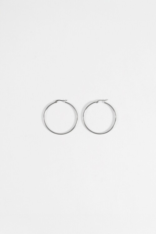 Aros acero extra large plateado