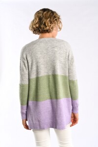 Cardigan Color Block Menta