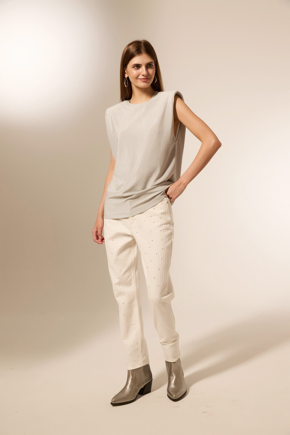 Remera Micaeli Plateado