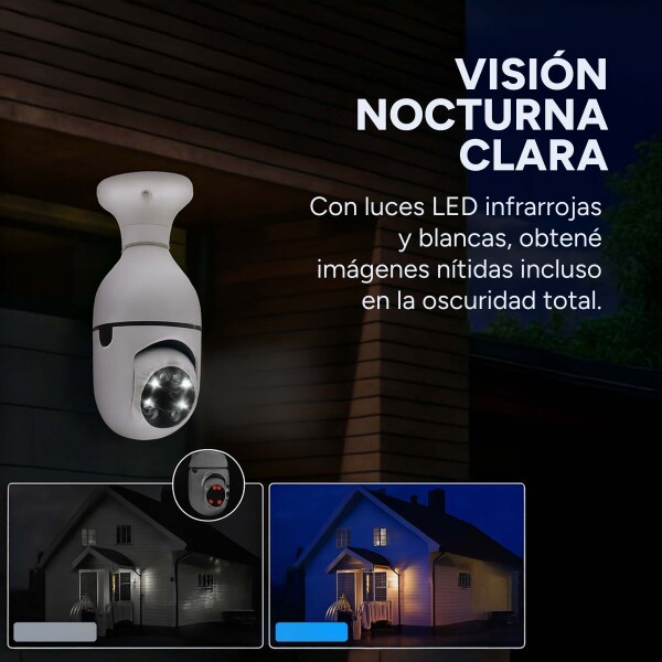 Cámara Seguridad Vigilancia 360 Wifi Graba Audio Espia Variante Color Blanco